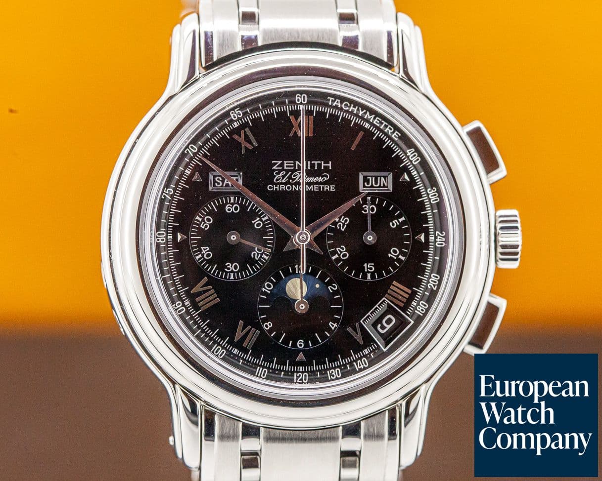 Image of Zenith Chronomaster T El Primero Moon Black Dial SS 