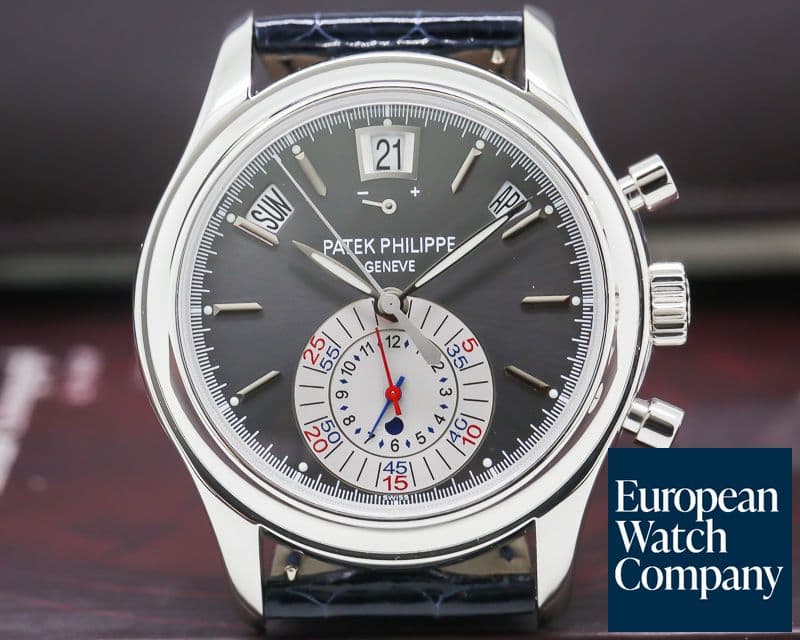 Image of Patek Philippe Annual Calendar Chronograph Platinum Grey Dial 
