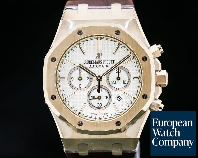 Image of Audemars Piguet Royal Oak Chronograph Silver Dial / Brown Strap UNWORN