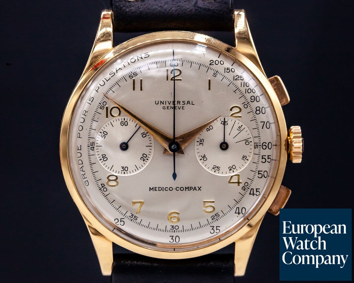 Image of Universal Geneve Vintage Medico Compax 18K Rose Gold NICE