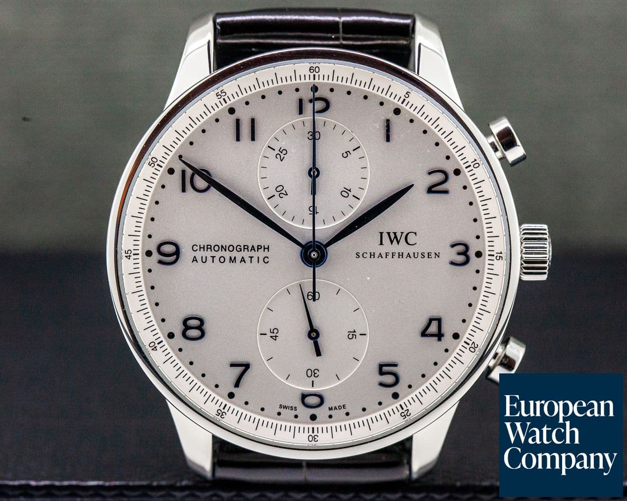 Image of IWC Portuguese Chronograph SS Silver Dial / Blue Numerals