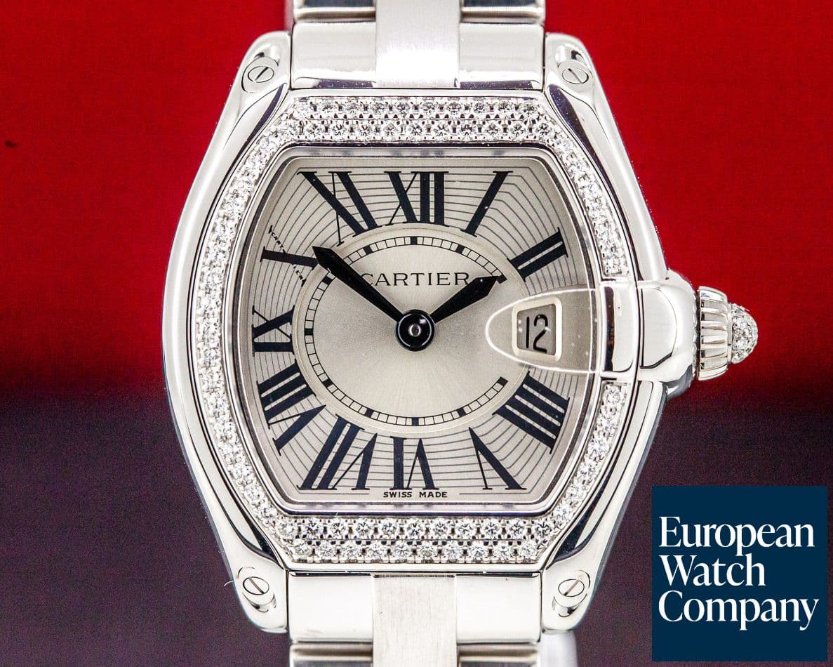 Image of Cartier Roadster Ladies 18K White Gold Diamond Bezel