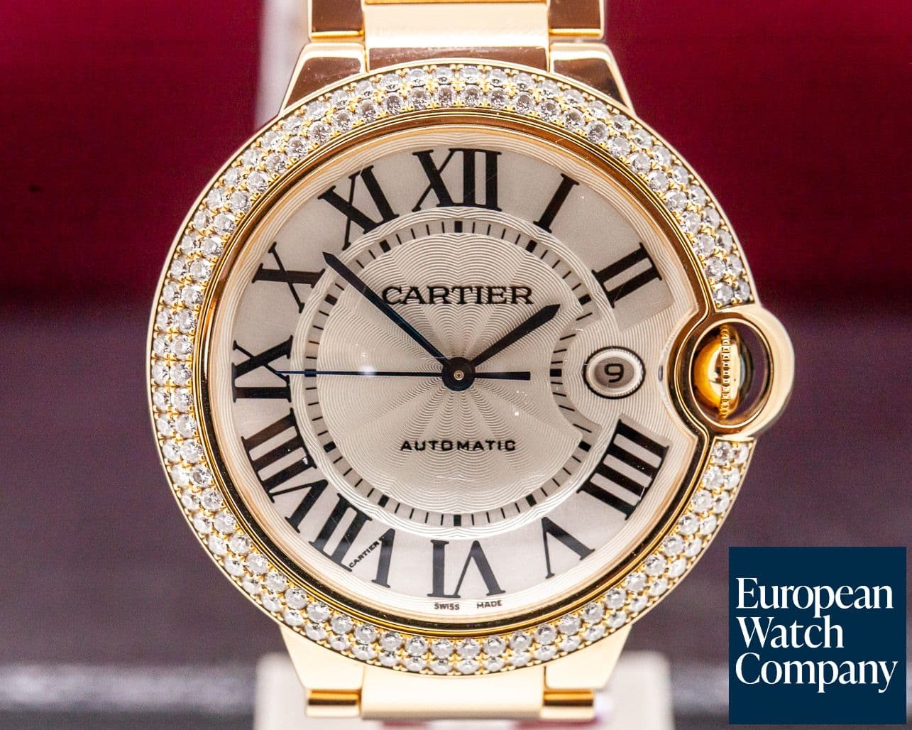 Image of Cartier Ballon Bleu Rose Gold Diamond Bezel 44MM