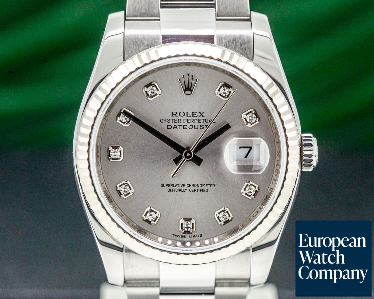 Image of Rolex Datejust Silver Diamond Dial SS 36MM
