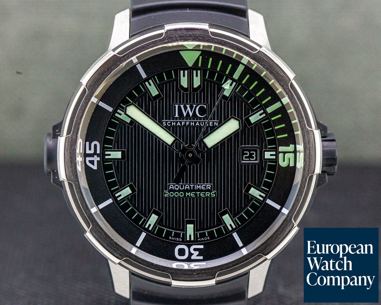 Image of IWC Aquatimer 2000 Automatic Black Dial Titanium / rubber strap
