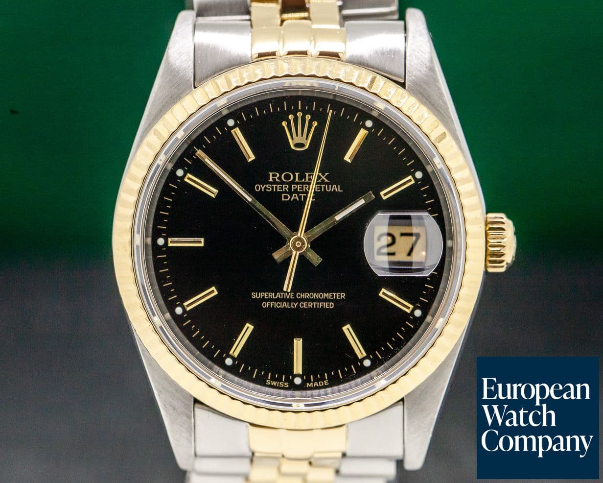 Image of Rolex Oyster Date Black Dial 18K / SS 