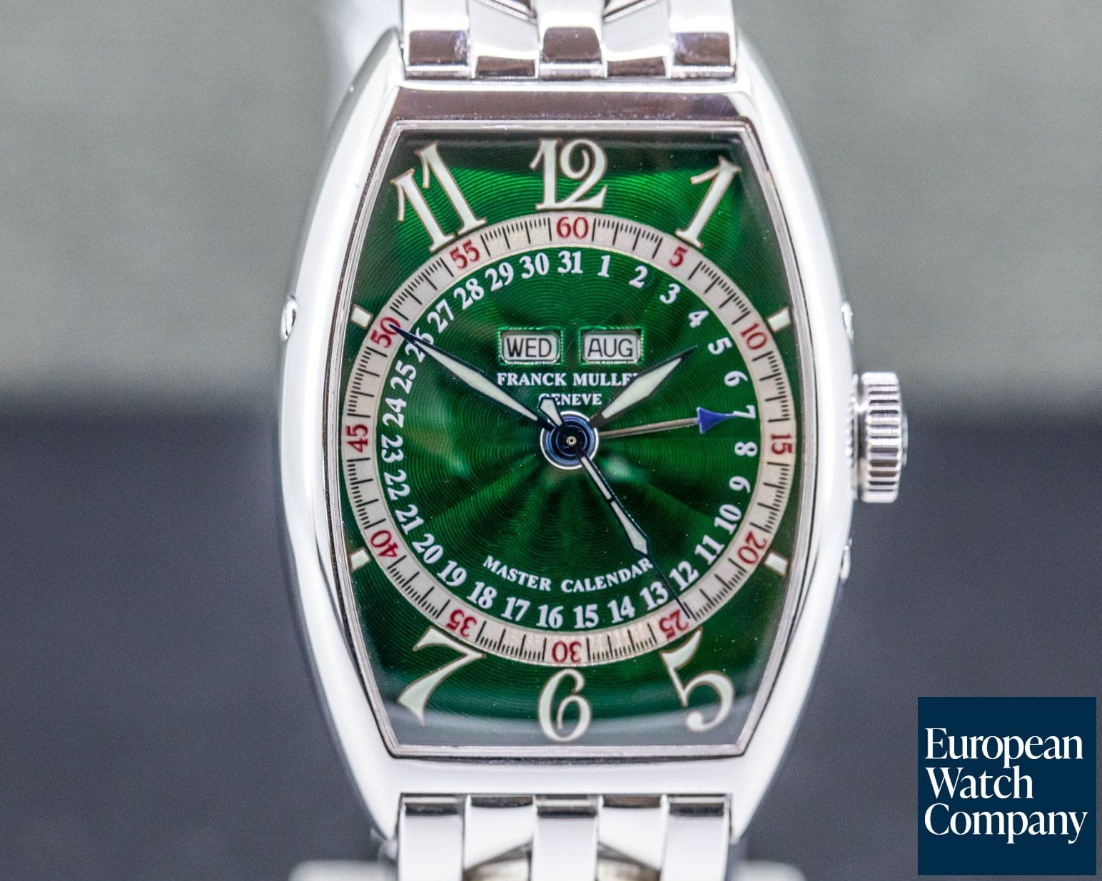 Image of Franck Muller Cintree Curvex Master Calendar 18K White Gold /Unique Green Dial 
