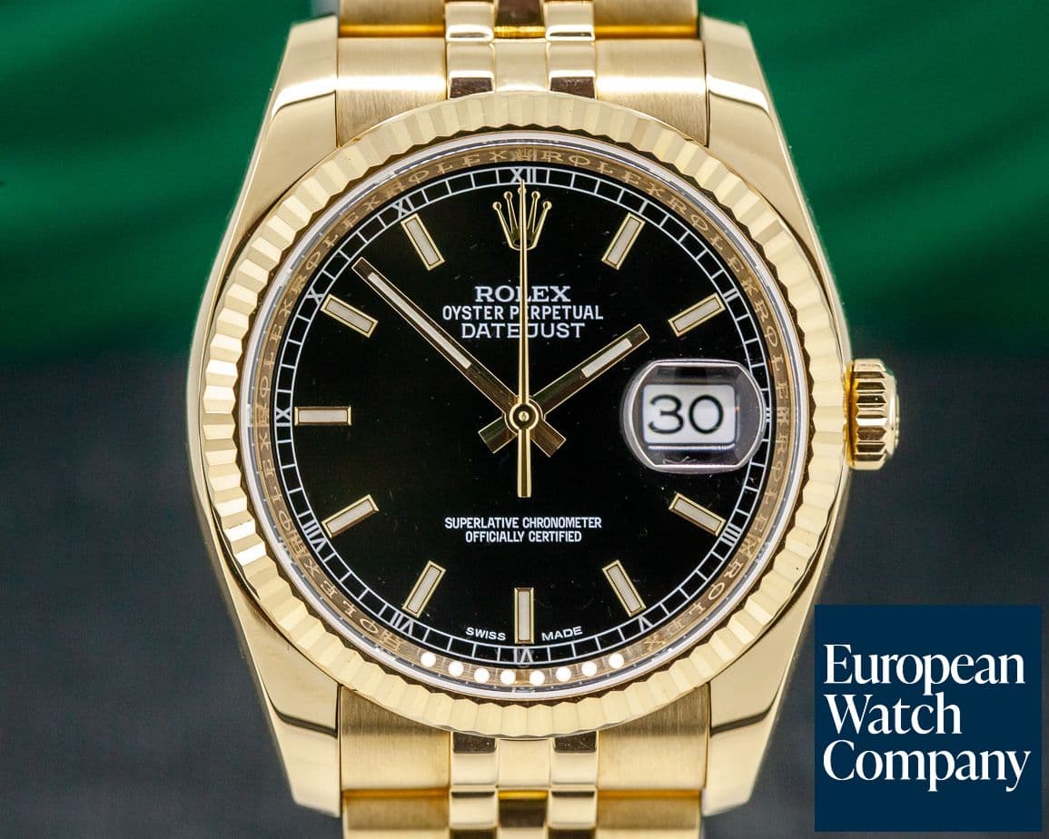 Image of Rolex Datejust 36 18K Yellow Gold Jubilee / Black Stick Dial