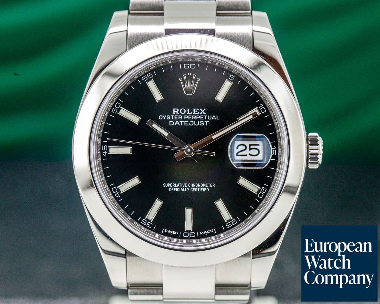Image of Rolex Datejust 41 Black Stick Dial SS 