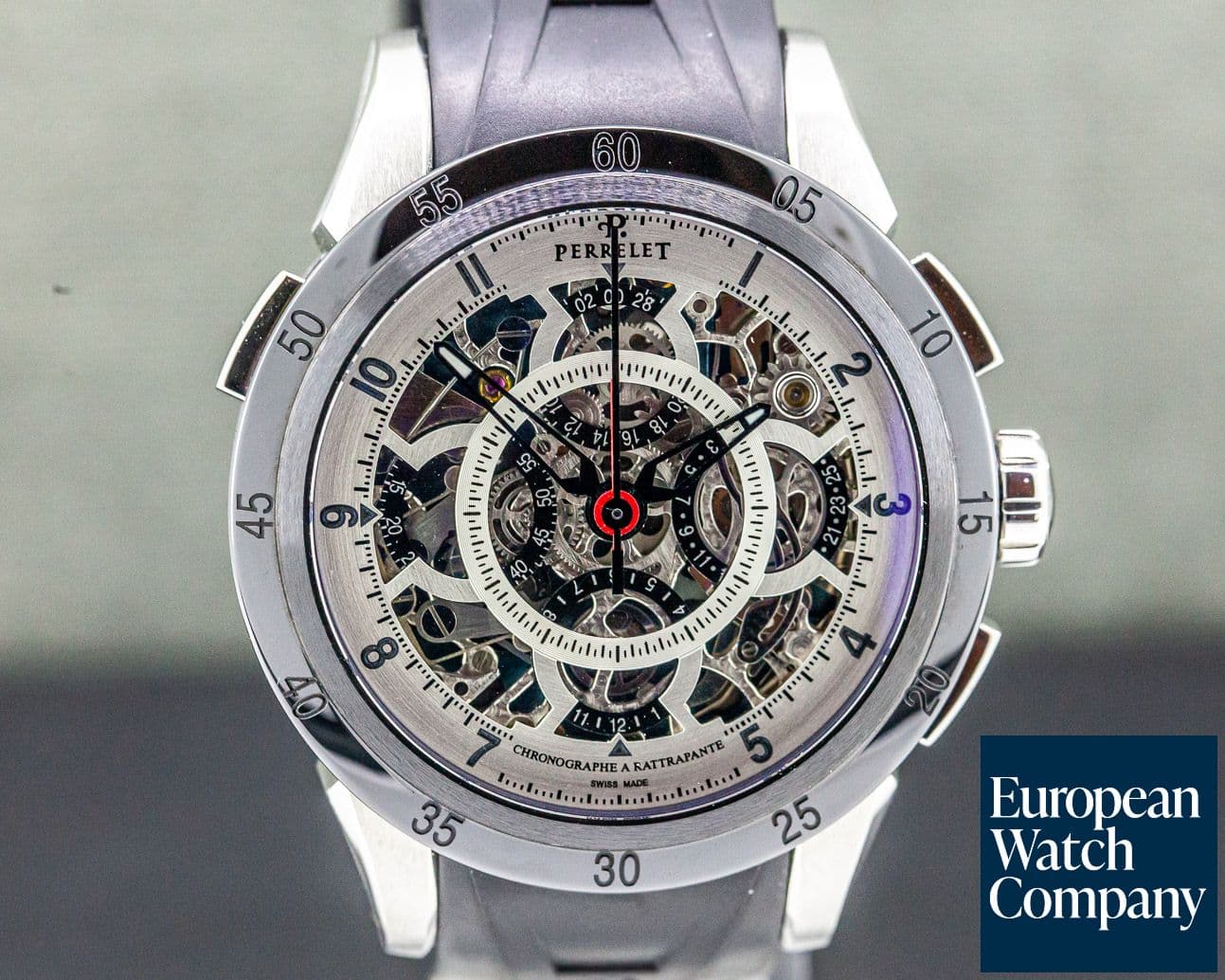 Image of Perrelet Split Second Chronograph Skeleton Dial SS / Ceramic 43.5MM