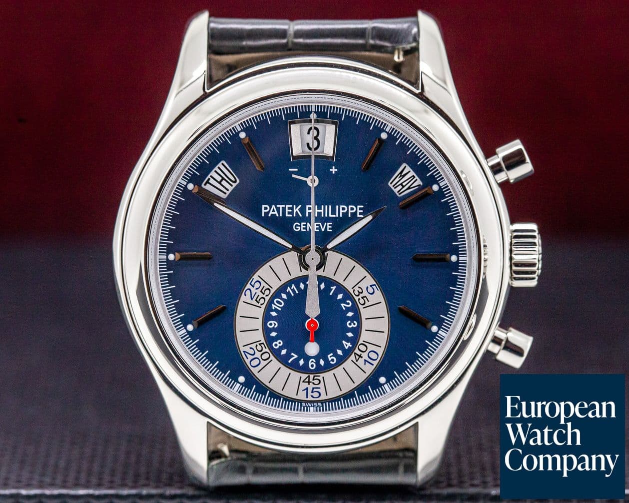 Image of Patek Philippe Annual Calendar Chronograph Platinum Blue Dial 
