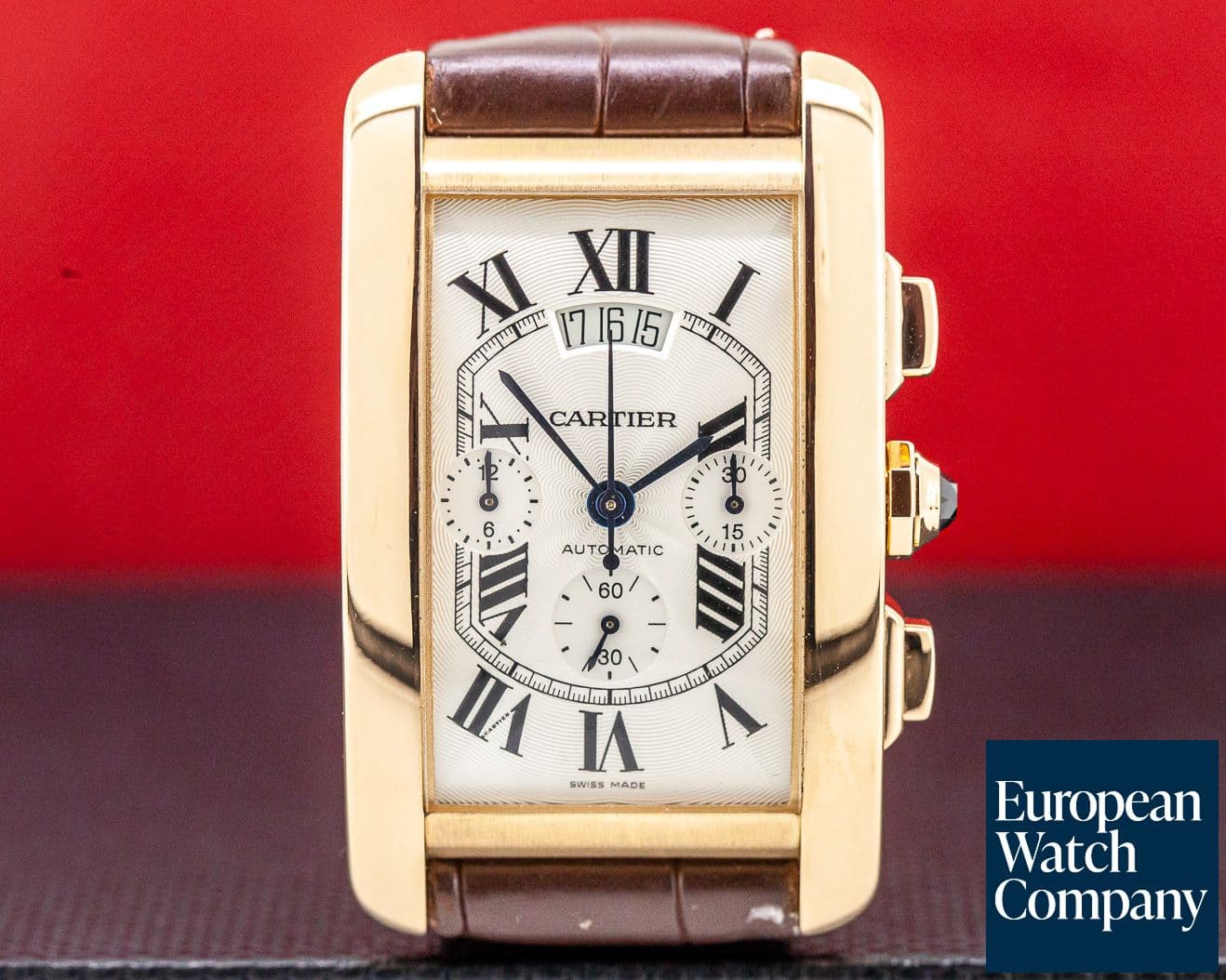 Image of Cartier Tank Americaine XL Chronograph 18K Rose Gold