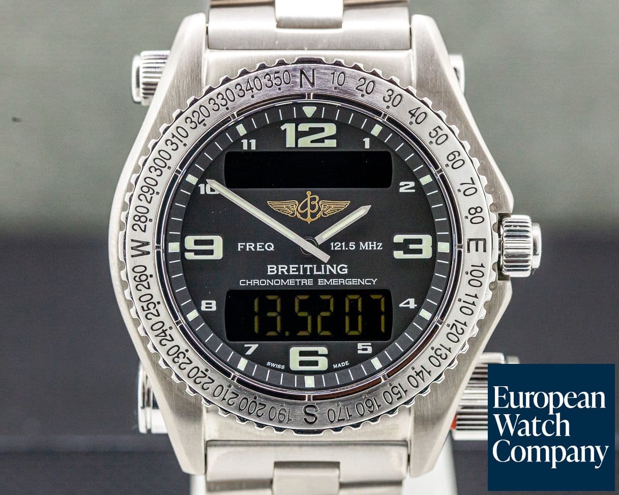 Image of Breitling Emergency Black Dial SUPERQUARTZ Titanium FULL SET