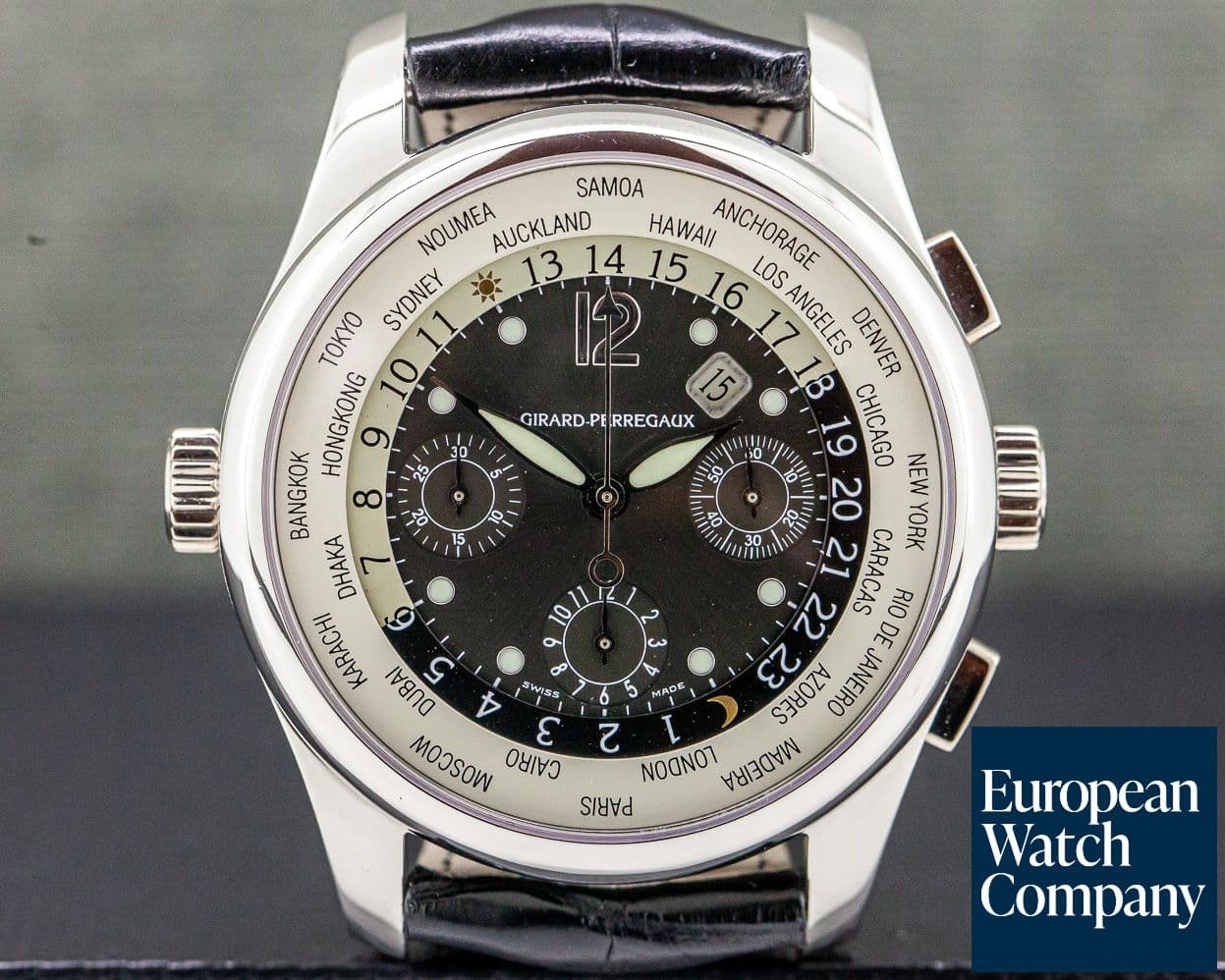 Image of Girard Perregaux World Time WW.TC Chronograph Platinum / Grey Dial 