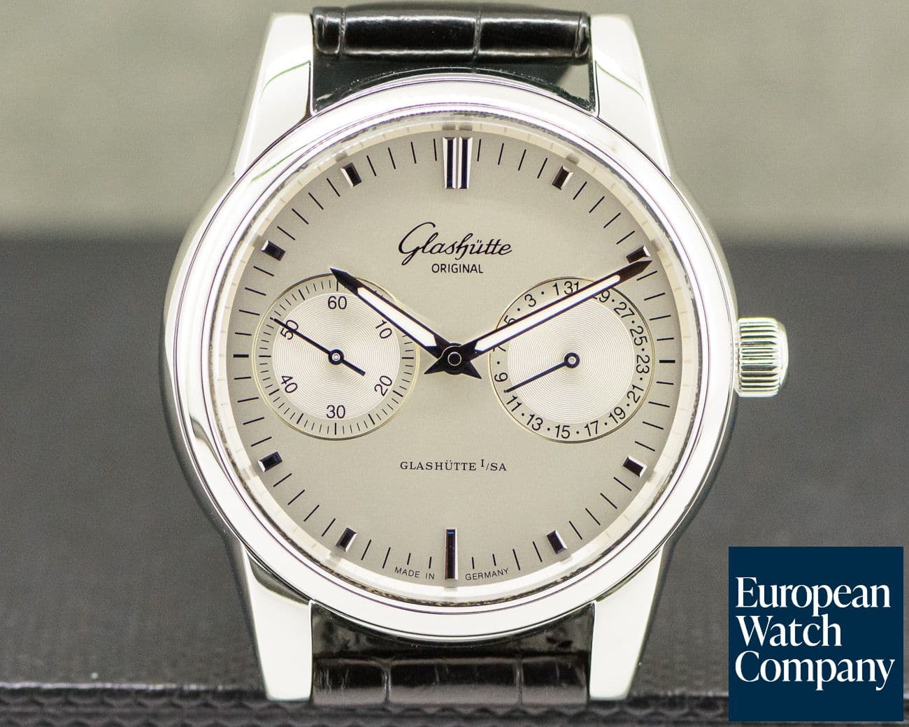 Image of Glashütte Original Senator Hand Date SS Silver Dial 