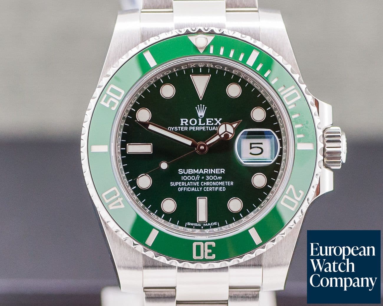 Image of Rolex Submariner Green Ceramic Bezel Green Dial "Hulk" SS