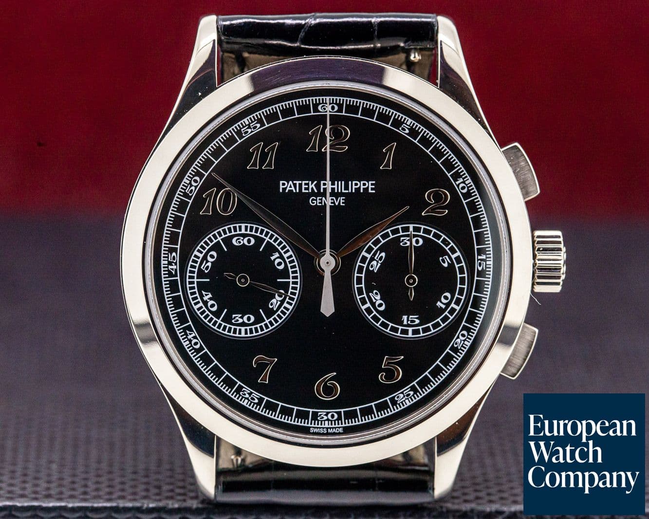 Image of Patek Philippe Chronograph 18K White Gold Black Dial 