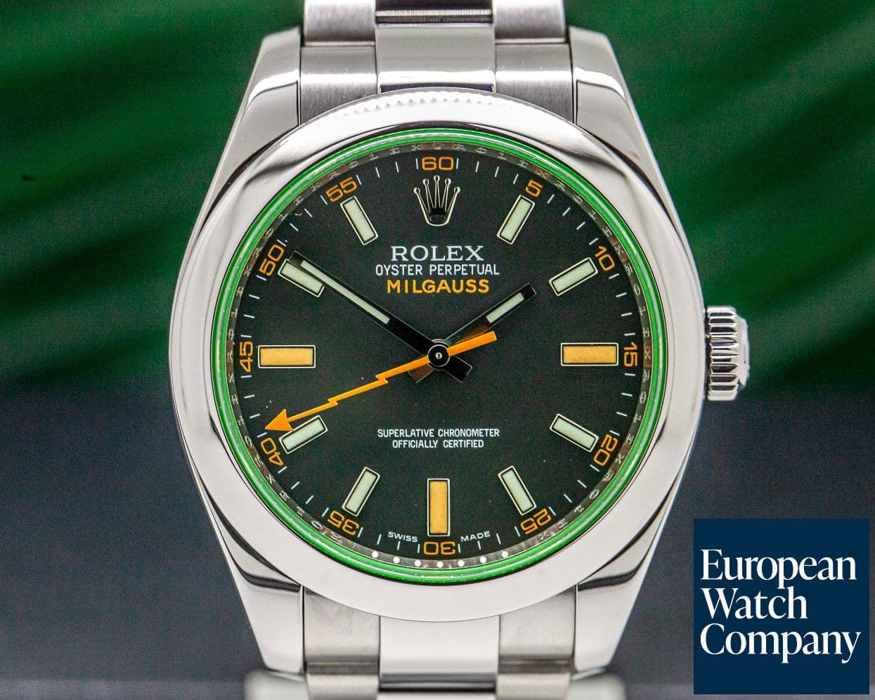 Image of Rolex Milgauss SS Black Dial Green Crystal
