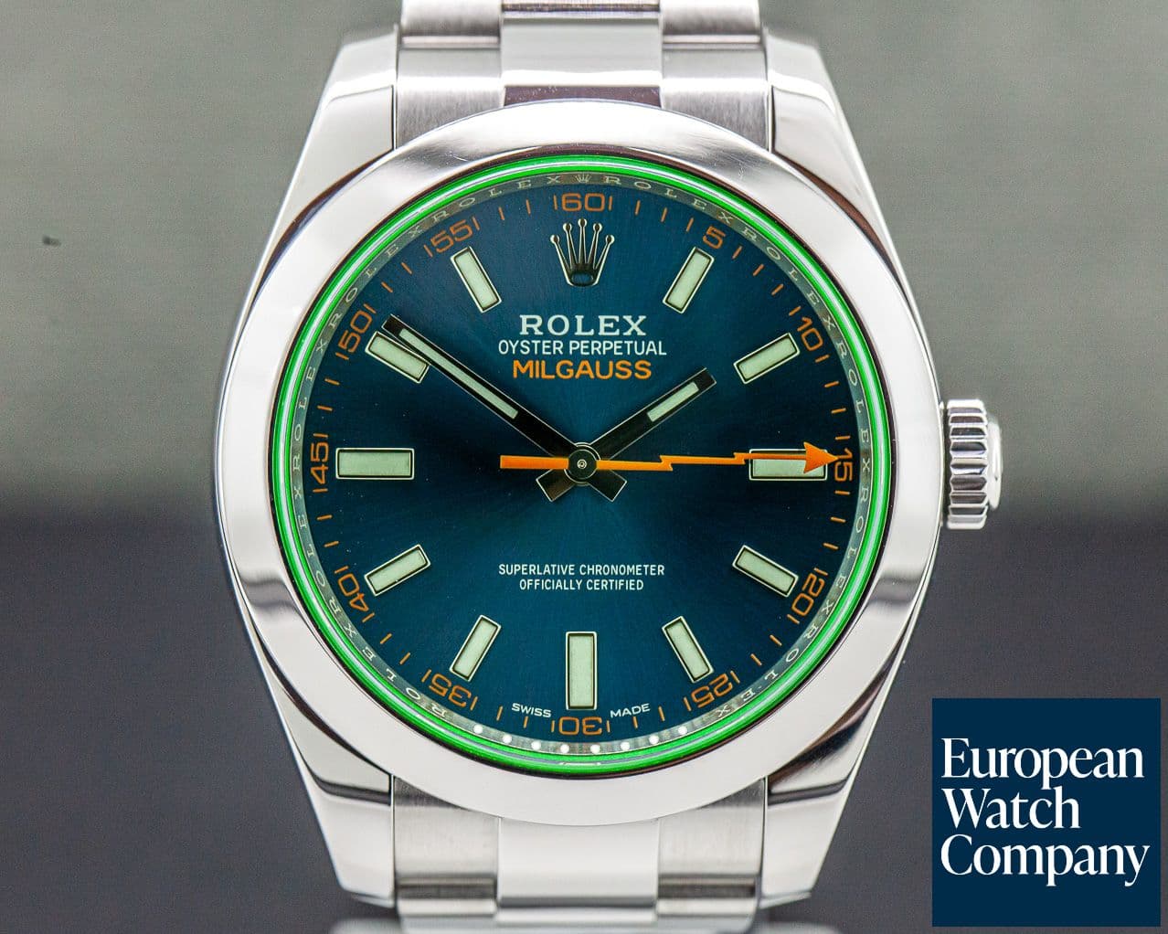 Image of Rolex Milgauss Blue Dial Green Crystal 