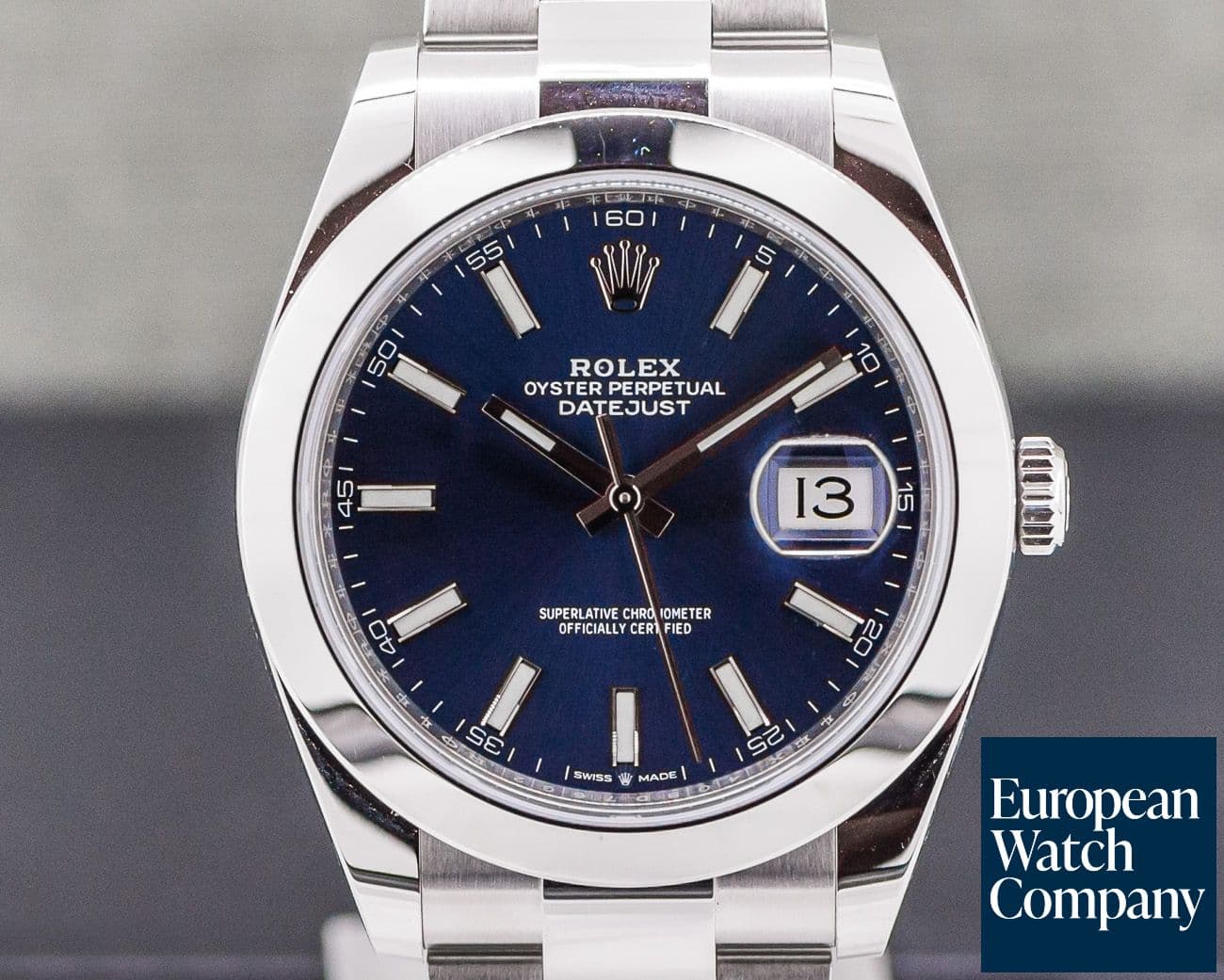 Image of Rolex Datejust 41 Blue Stick Dial SS Jubilee 