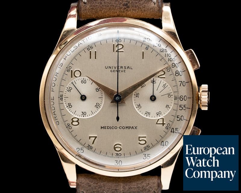 Image of Universal Geneve Vintage Medico Compax 18K Rose Gold NICE