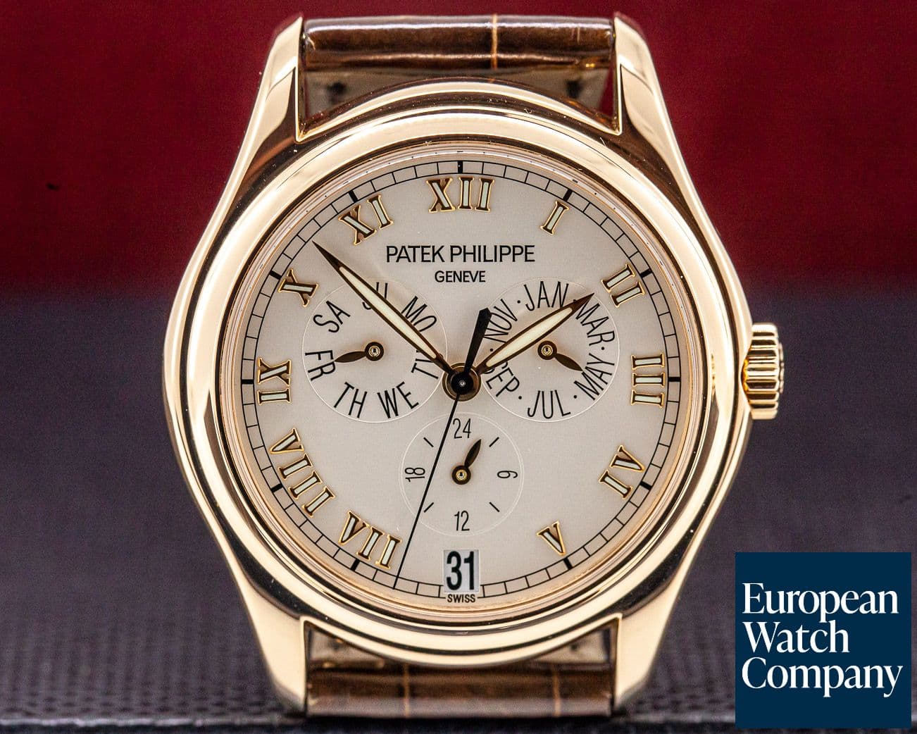 Image of Patek Philippe Annual Calendar 18K Rose Gold Silver Dial 