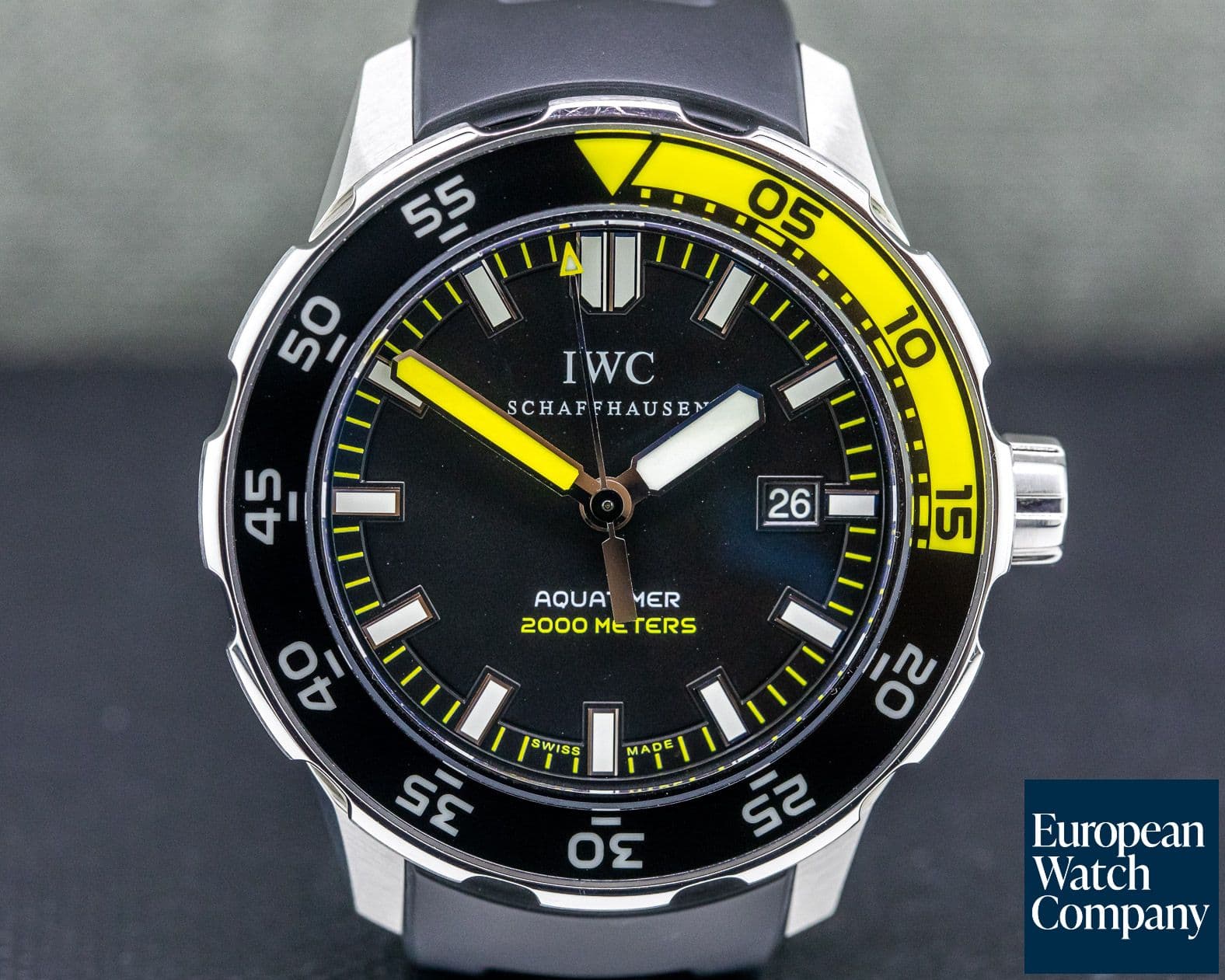 Image of IWC Aquatimer 2000 Black Dial SS / Rubber