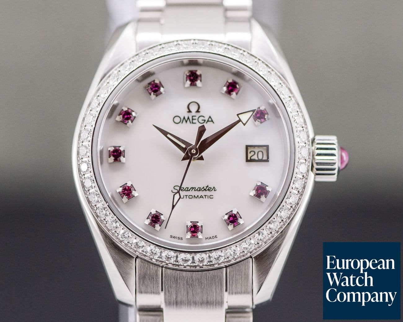 Image of Omega Ladies Aqua Terra Automatic Mother of Pearl and Ruby Dial