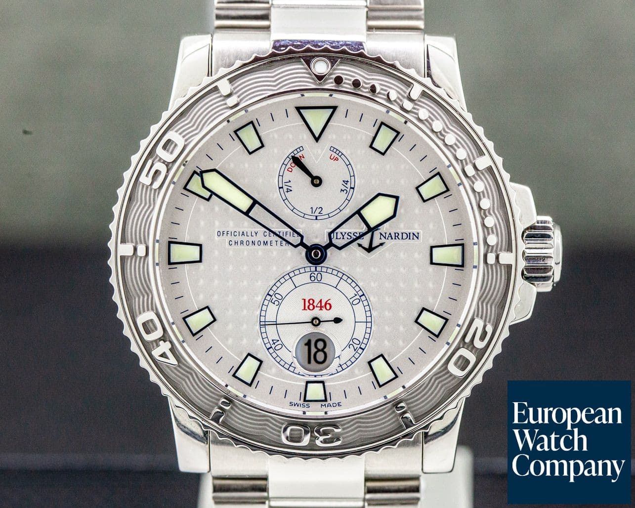 Image of Ulysse Nardin 263-33-7 Maxi Marine 1846 Diver Silver Dial SS 