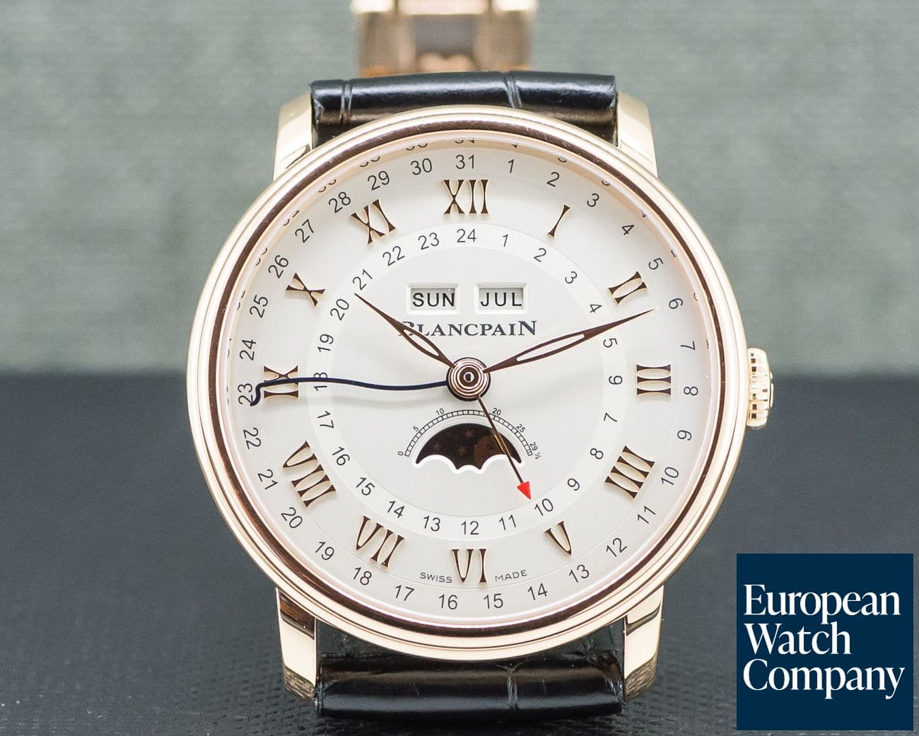 Image of Blancpain Villeret Moonphase Complete Calendar GMT 18K Rose Gold 