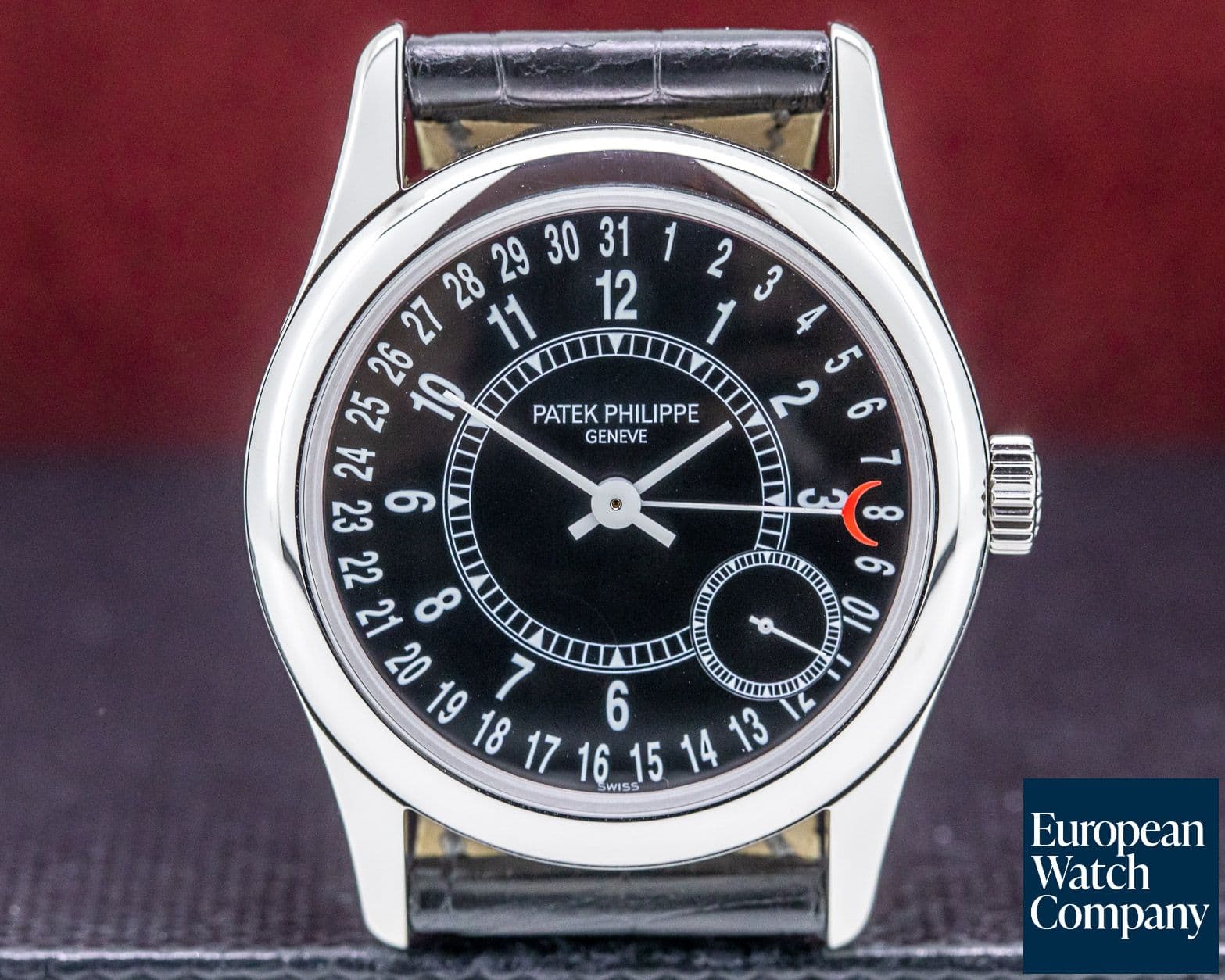 Image of Patek Philippe Calatrava Black Dial 18K White Gold / Deployant