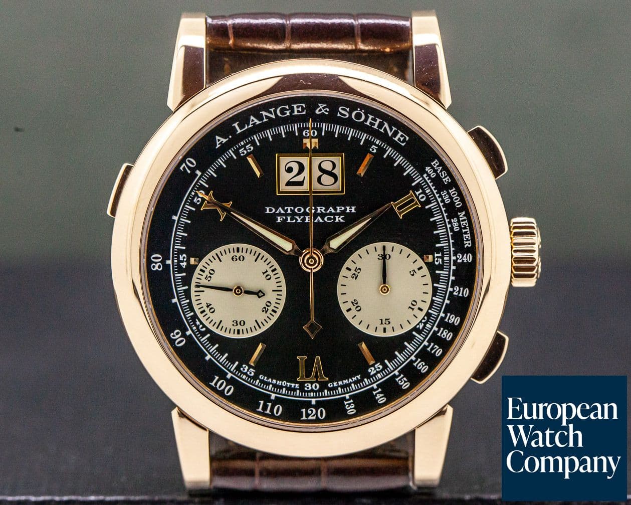 Image of A. Lange and Sohne Datograph 18K Rose Gold Black Dial COMPLETE "DUFOUR"