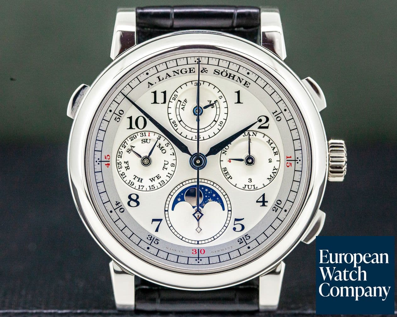 Image of A. Lange and Sohne 1815 Rattrapante Perpetual Calendar Platinum FULL SET