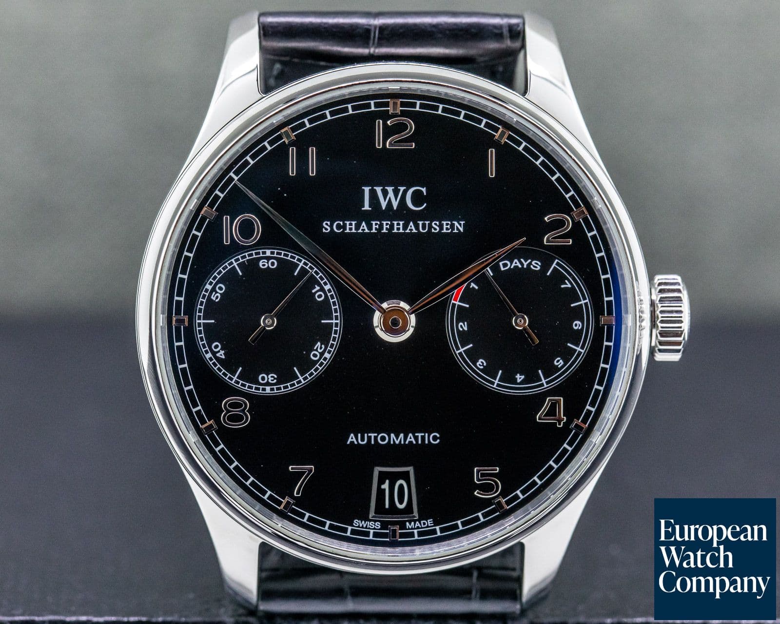 Image of IWC Portuguese 7 Day Automatic SS Black Dial