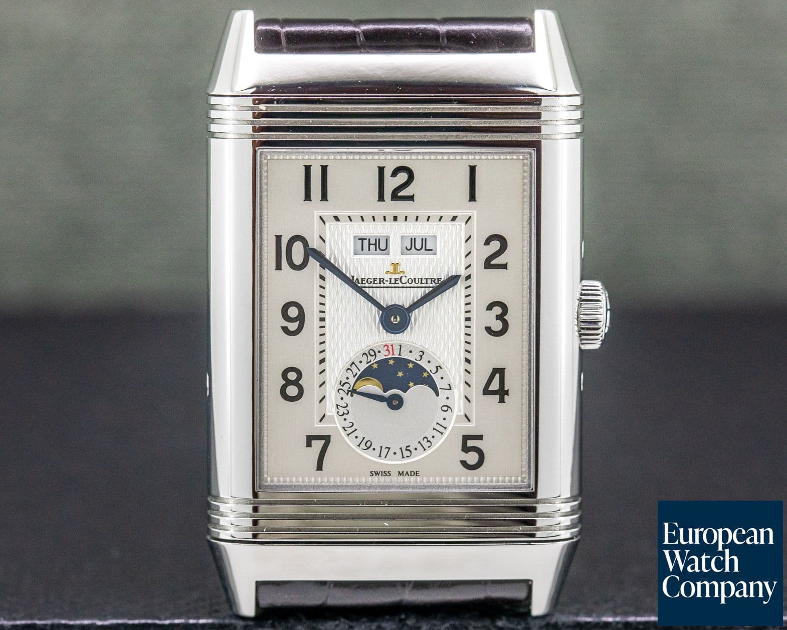 Image of Jaeger LeCoultre Reverso Grande Calendar SS Silver Dial 