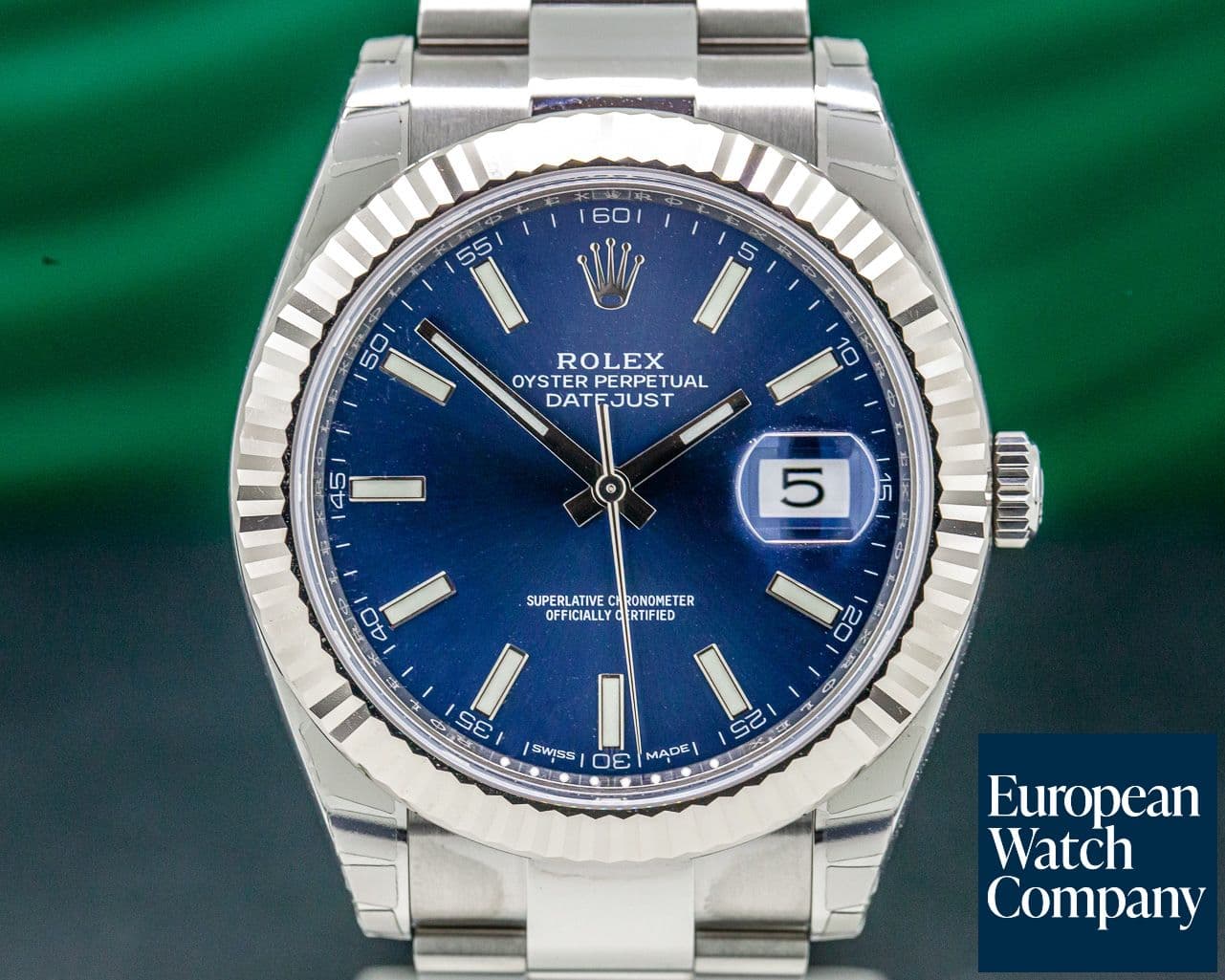 Image of Rolex Datejust 41 Blue Stick Dial SS STICKERED