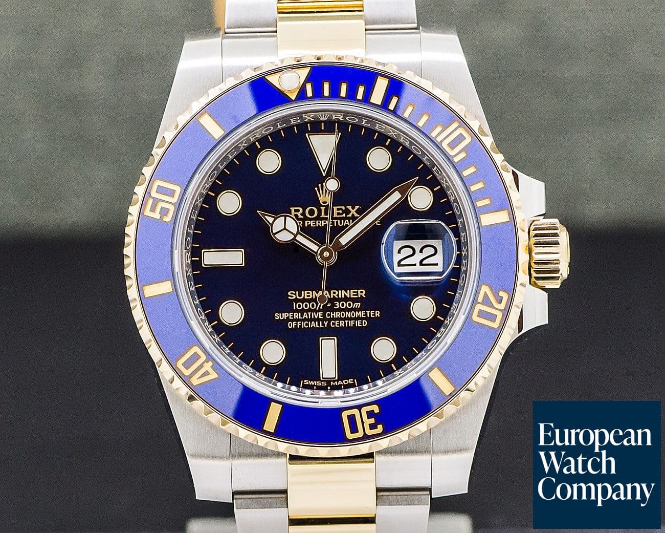 Image of Rolex Submariner Ceramic Blue Dial 18K / SS 