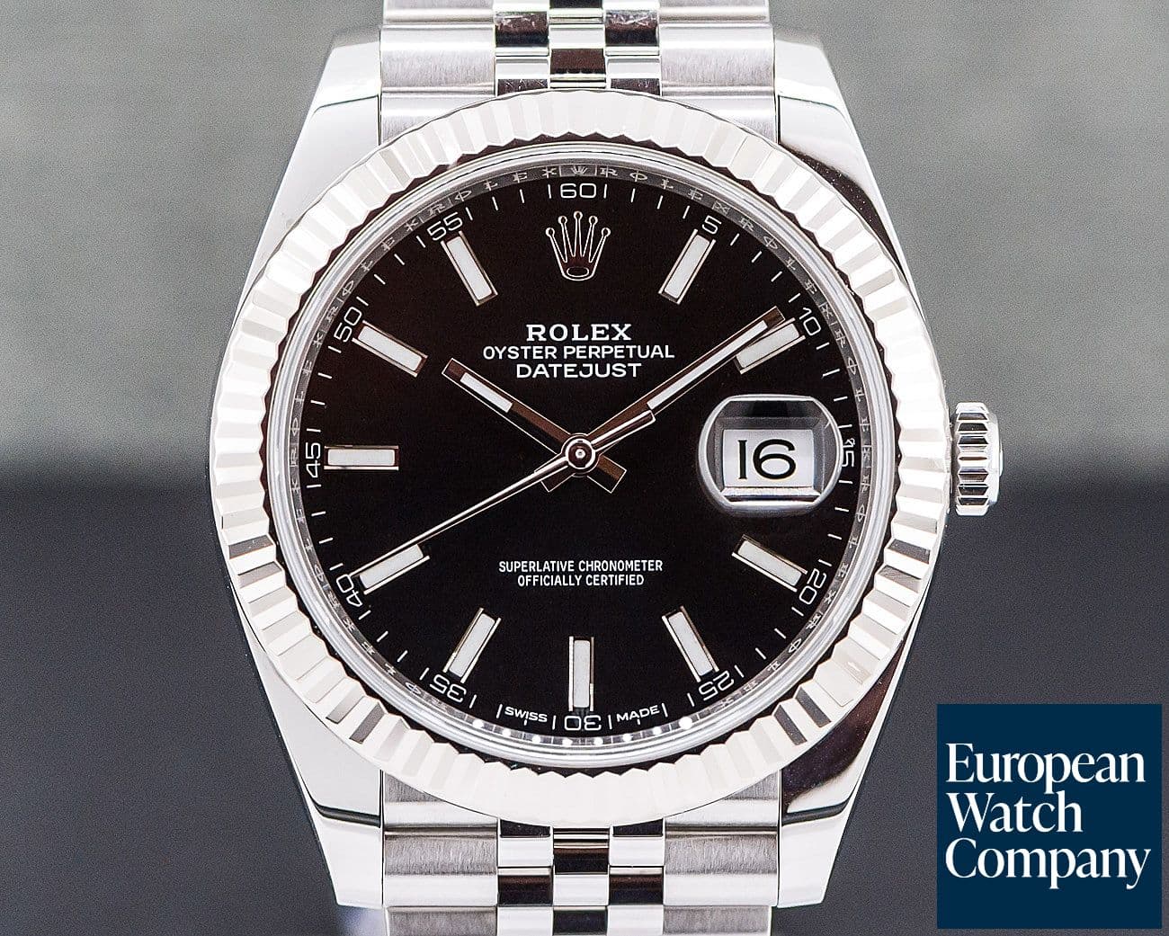 Image of Rolex Datejust 41 Black Stick Dial SS / Jubilee 