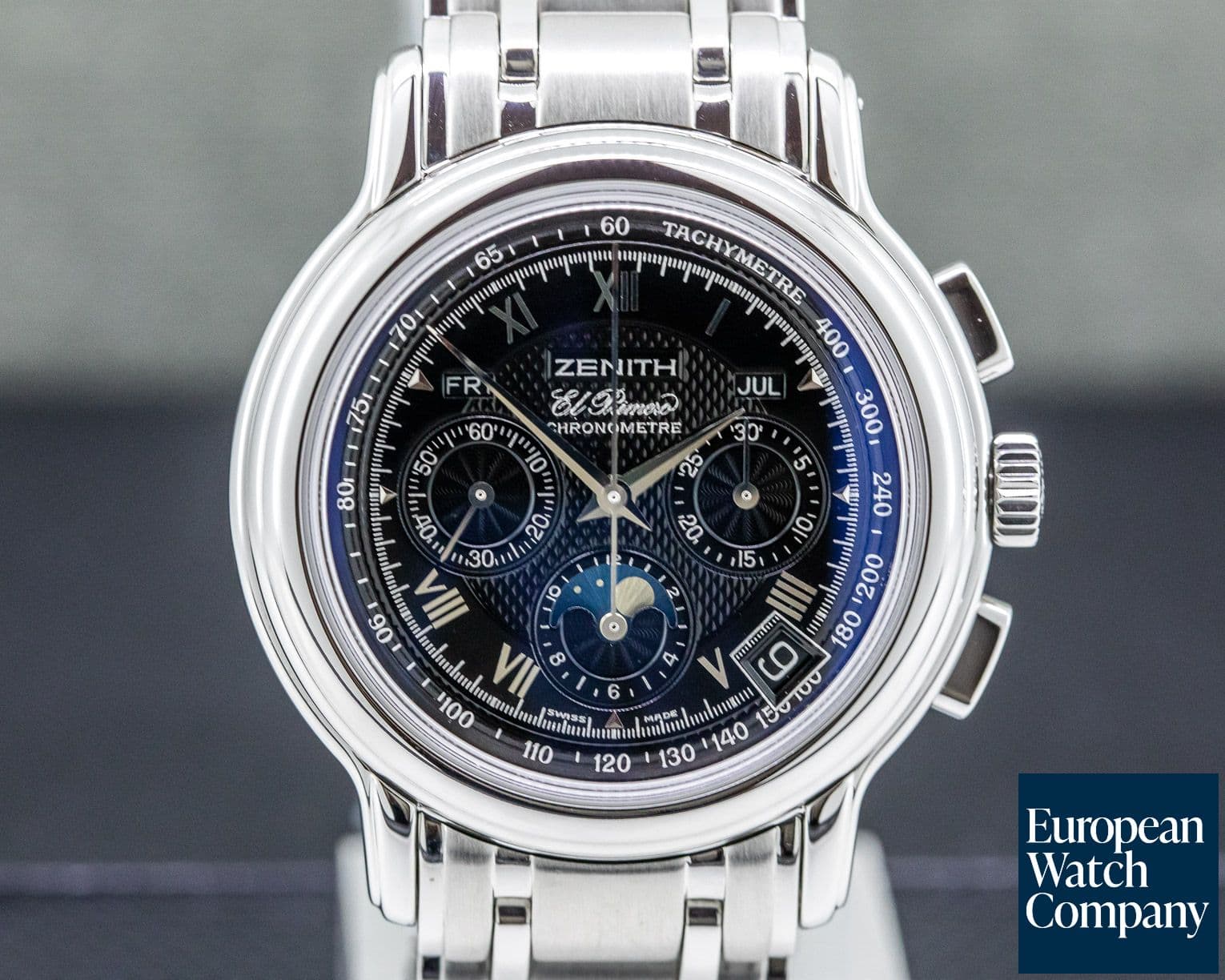 Image of Zenith Chronomaster T El Primero Moon Black Dial SS 