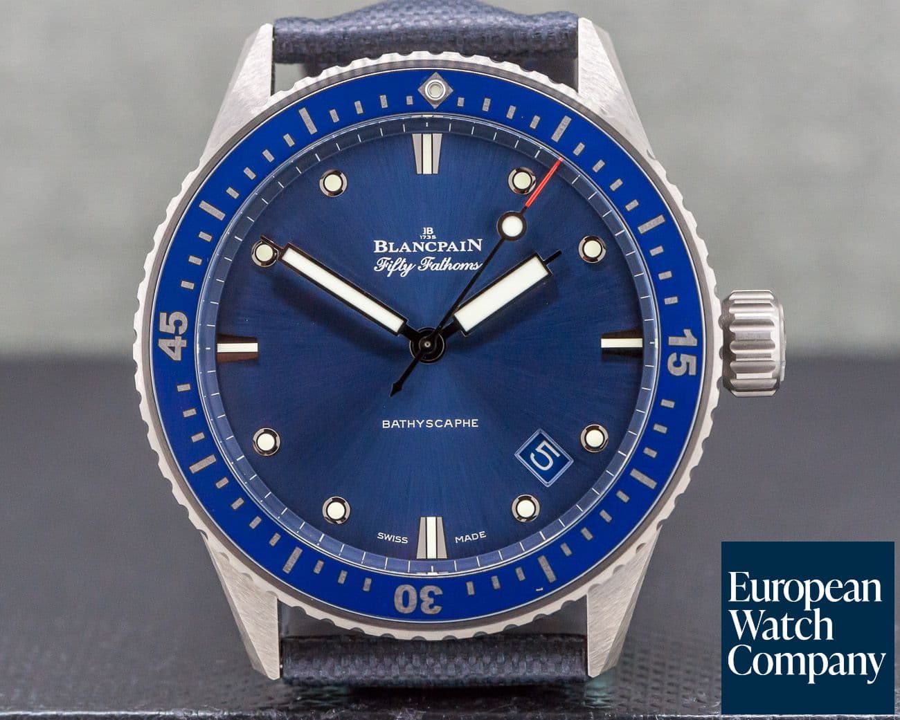 Image of Blancpain Fifty Fathoms Bathyscaphe Ceramic Blue UNWORN