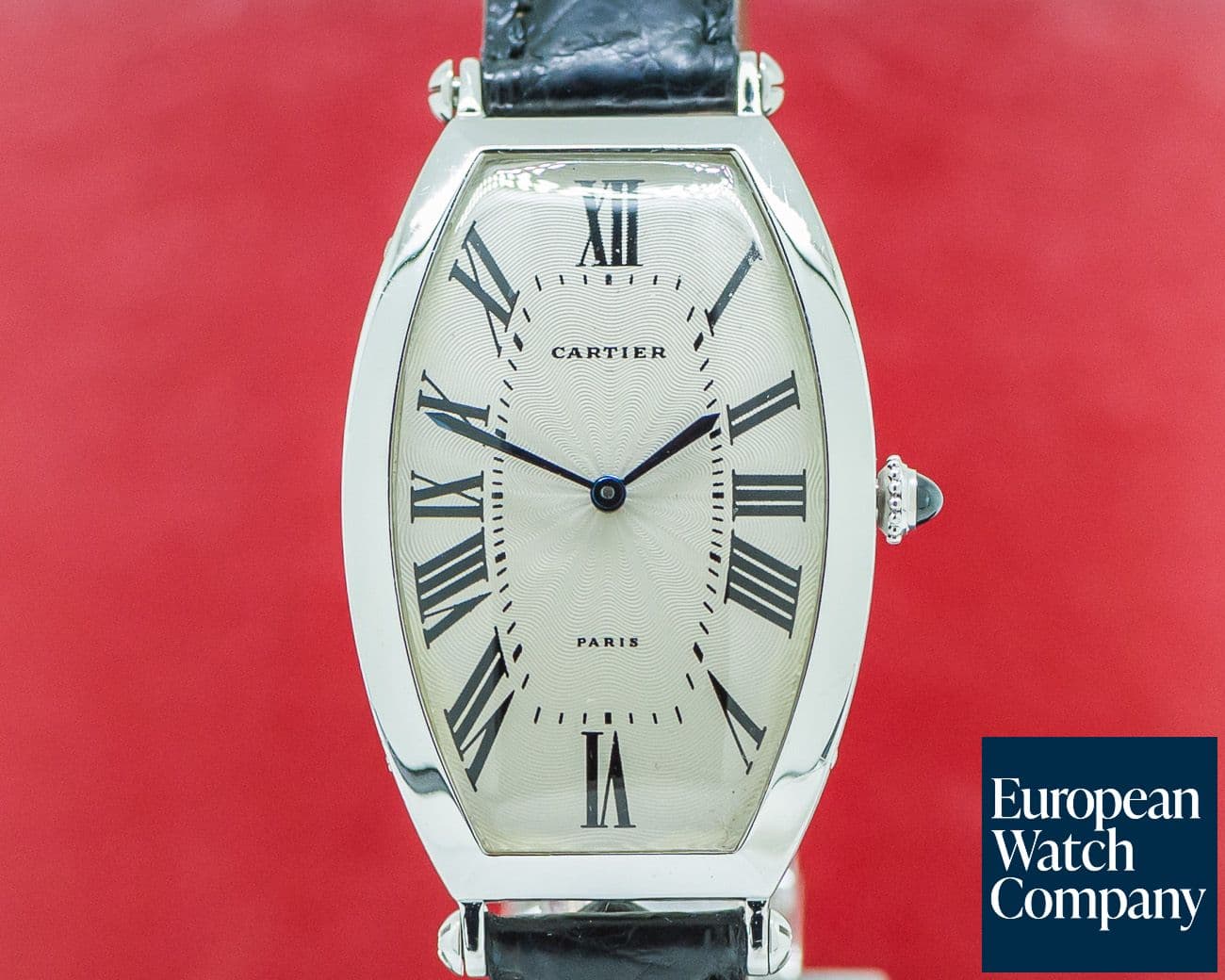 Image of Cartier Platinum Tonneau Cintree Manual Wind 1990s RARE