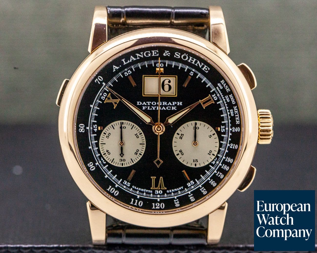 Image of A. Lange and Sohne Datograph 18K Rose Gold Black Dial COMPLETE "DUFOUR"