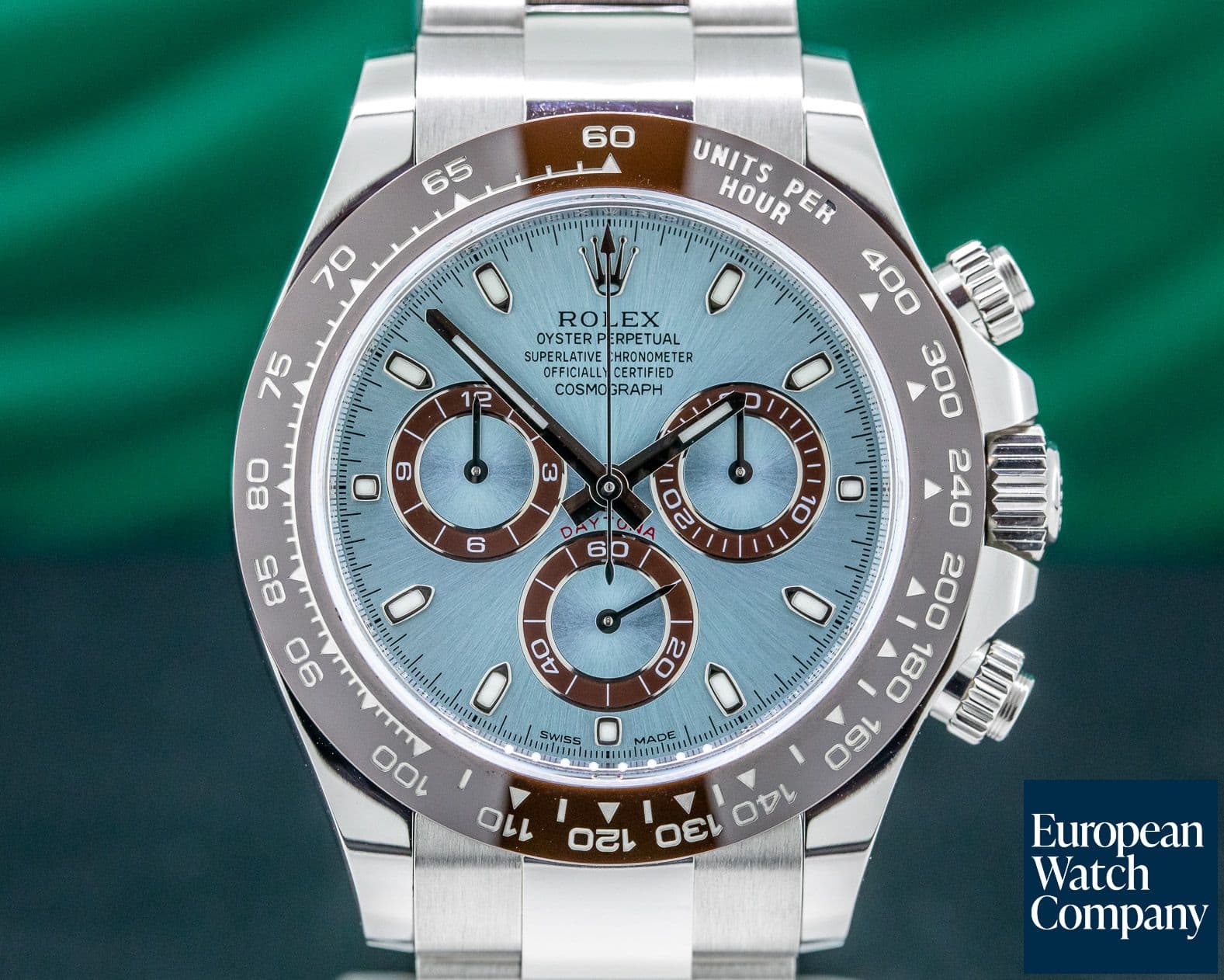 Image of Rolex Daytona Platinum Glacier Blue / Brown Ceramic 
