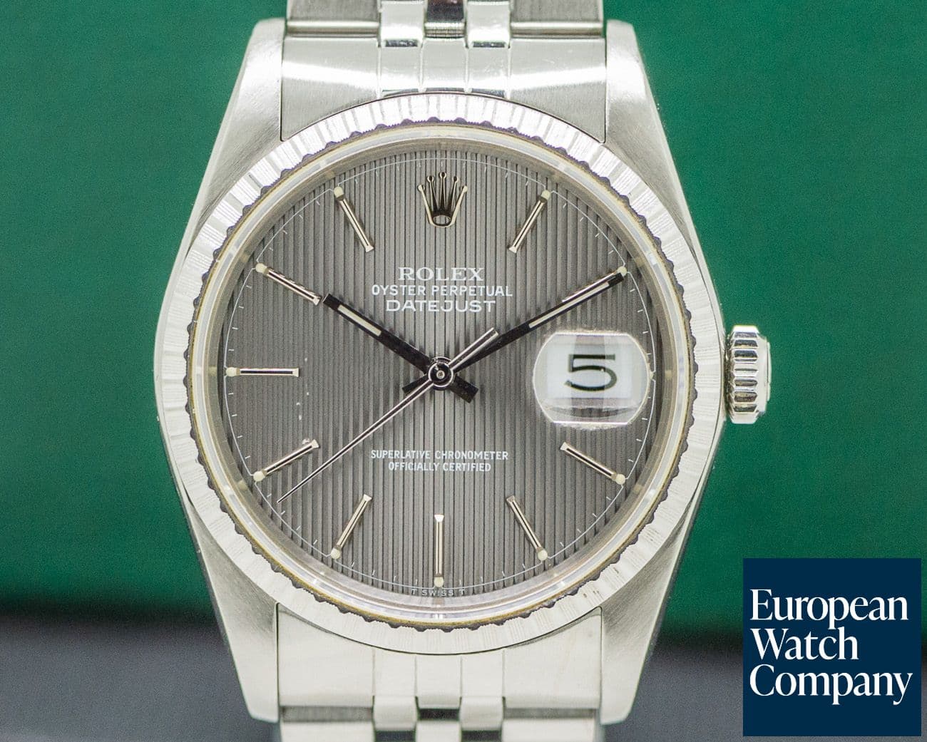 Image of Rolex Datejust Grey Tapestry Dial SS Jubilee