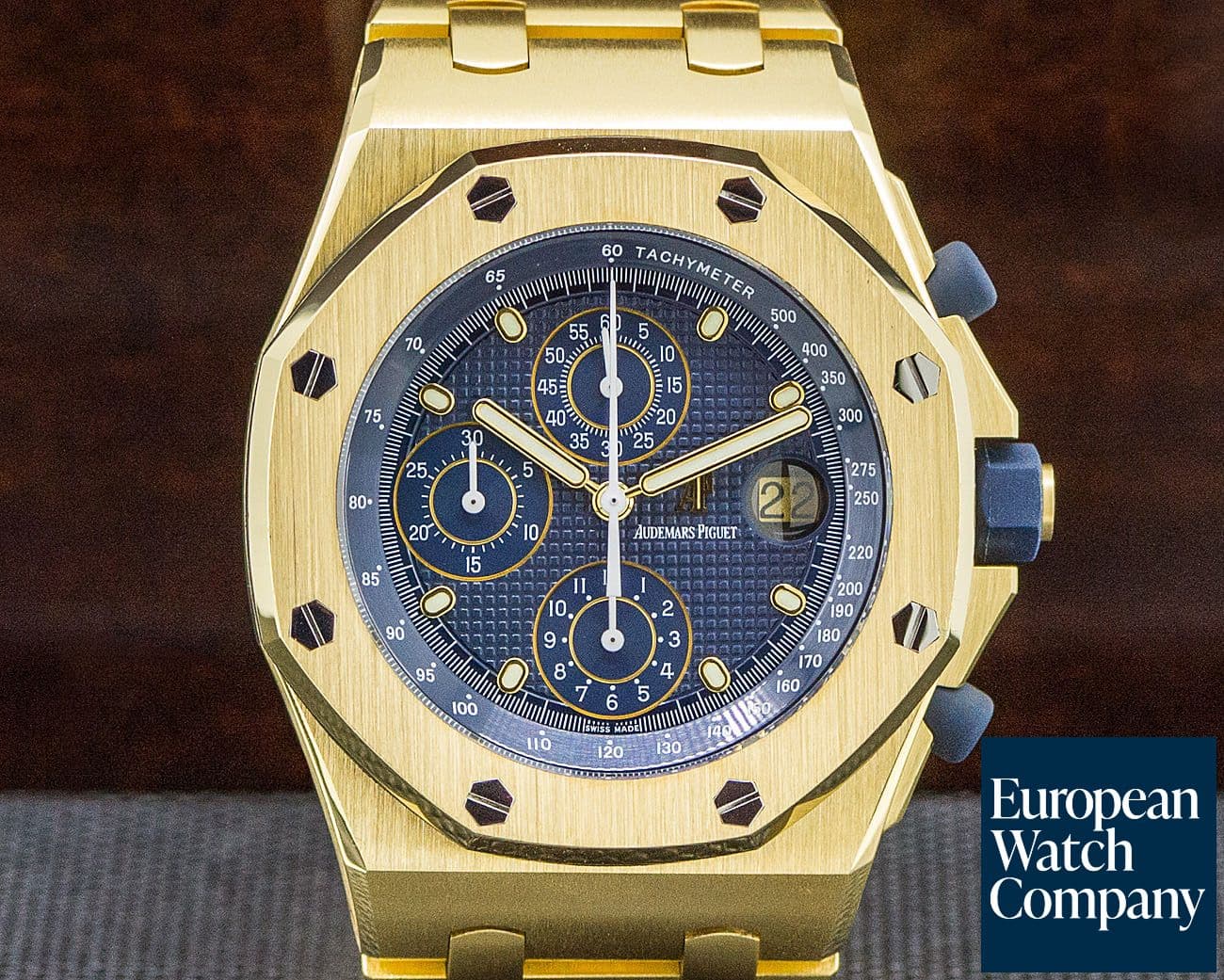 Image of Audemars Piguet Royal Oak Offshore Blue Dial 18K Yellow Gold