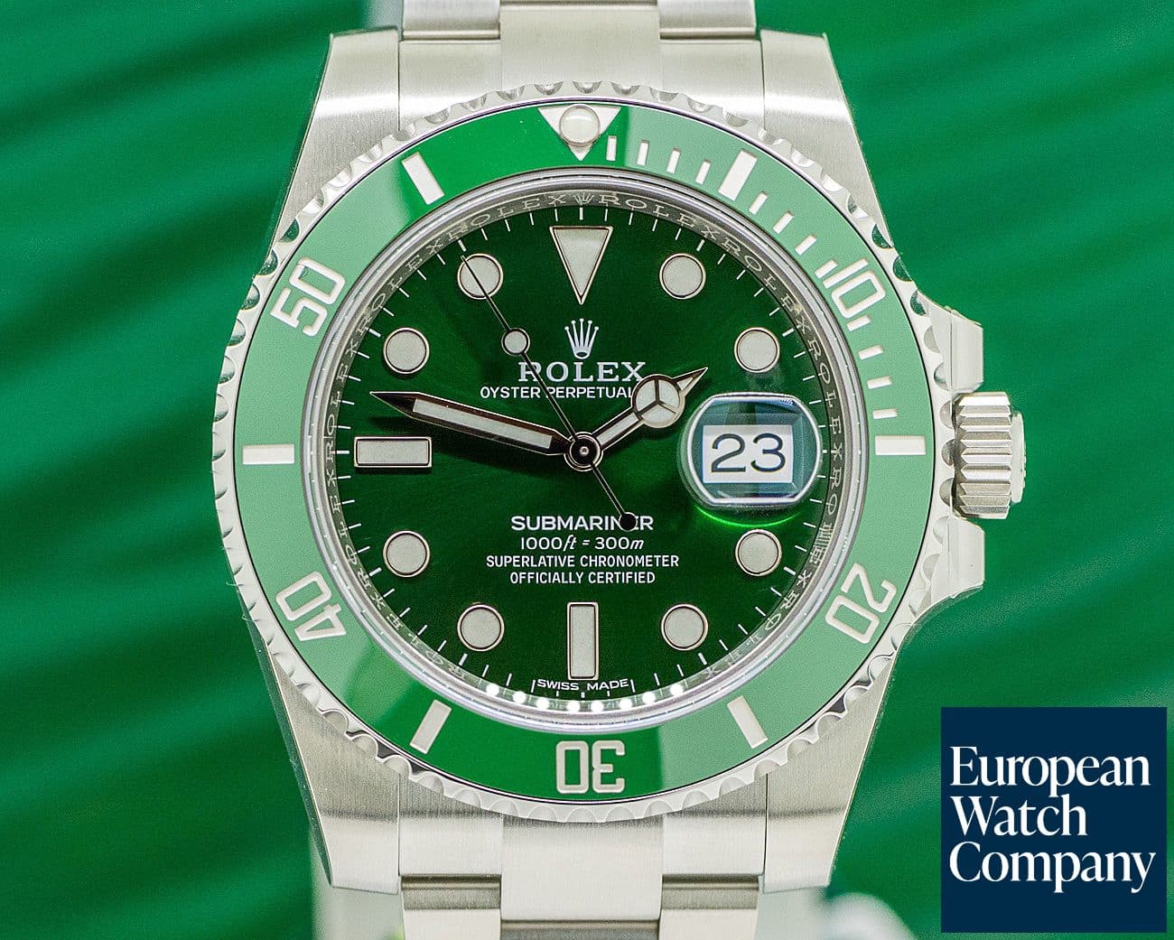 Image of Rolex Submariner Green Ceramic Bezel Green Dial "Hulk" SS UNWORN
