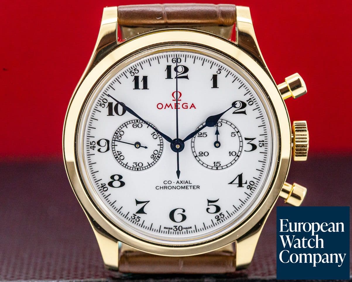 Image of Omega Olympic Official Timekeeper White Dial 18k Yellow Gold LIMITED