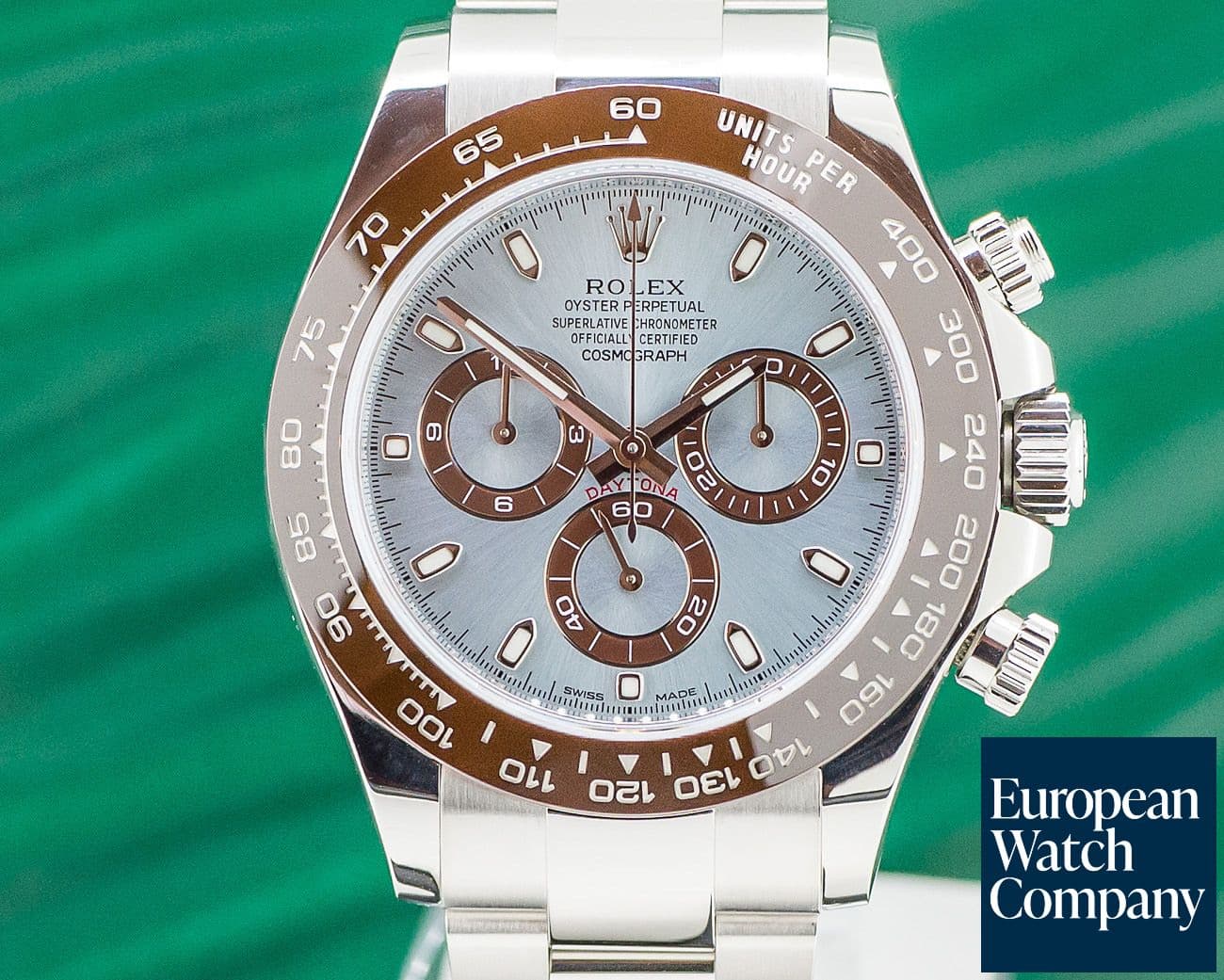 Image of Rolex Daytona Platinum Glacier Blue / Brown Ceramic 