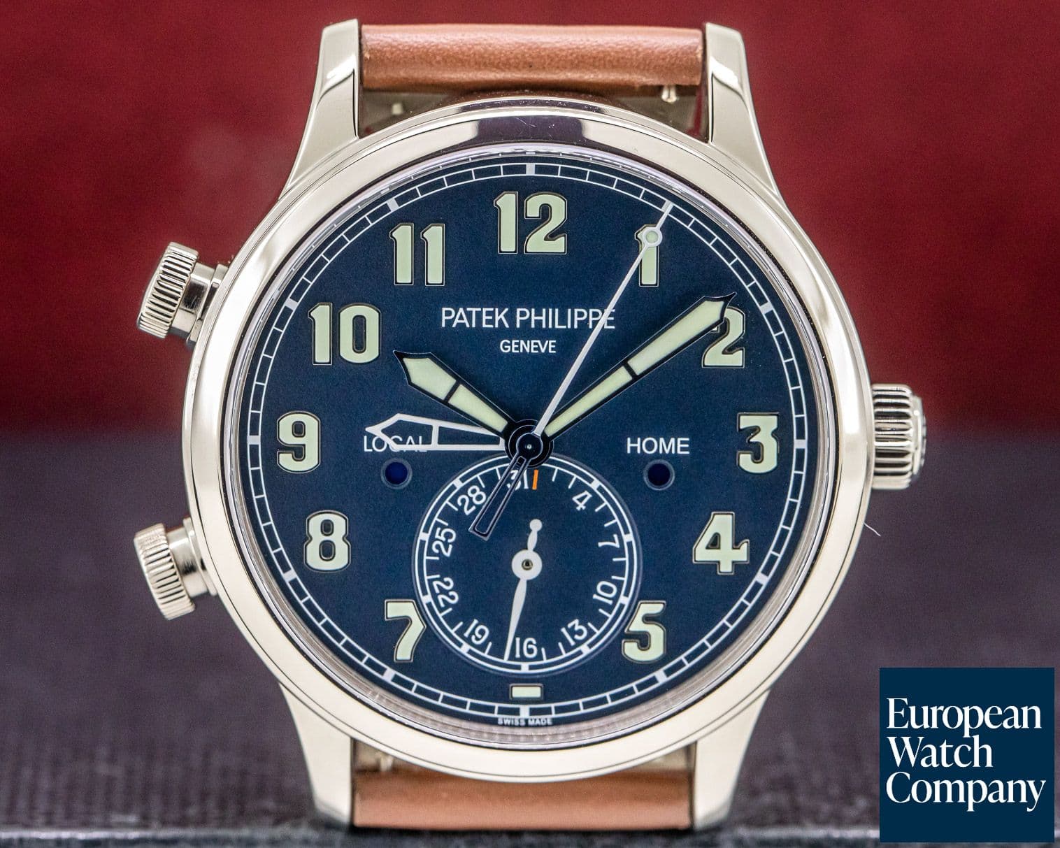Image of Patek Philippe Calatrava Pilot Travel Time 18k White Gold