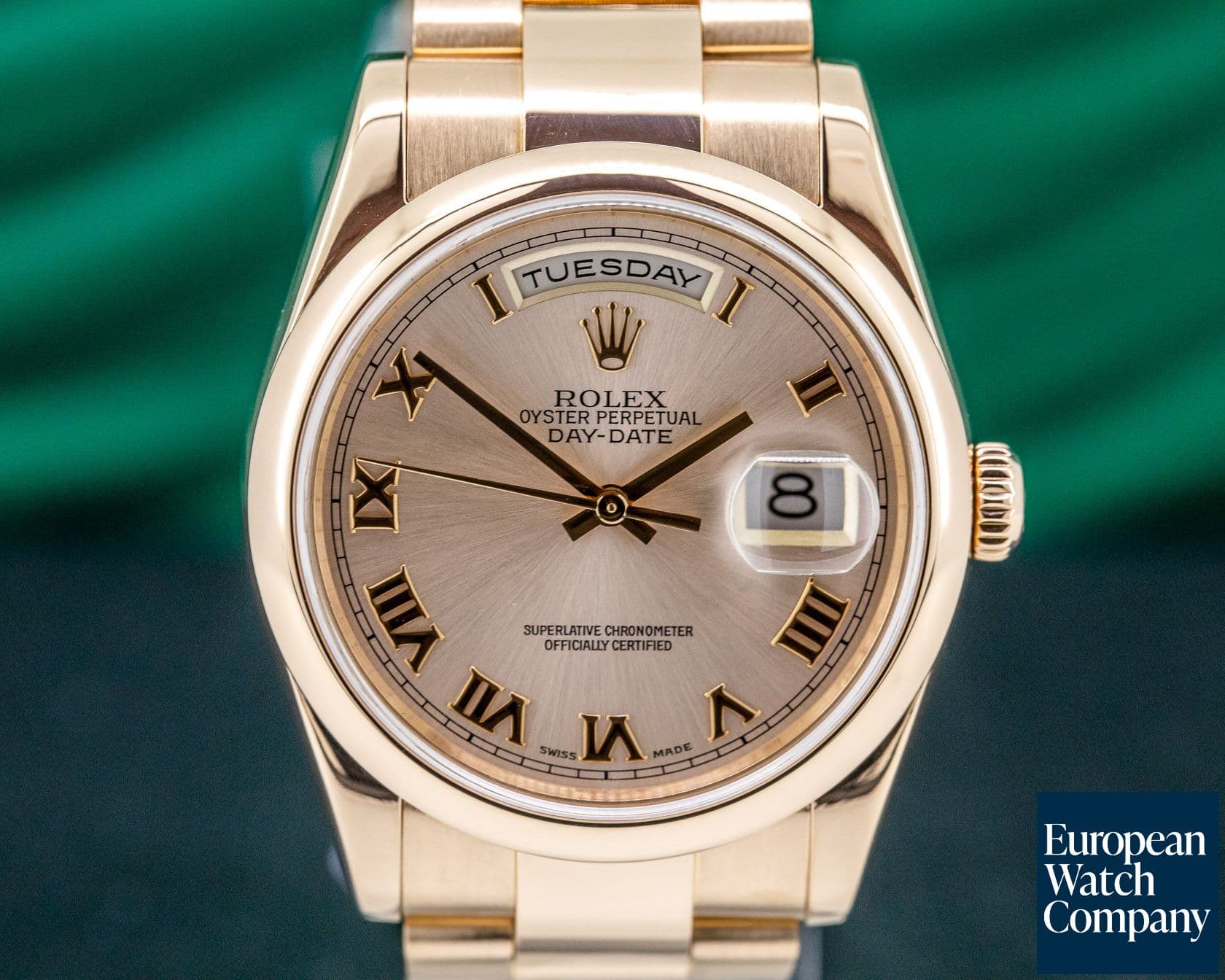 Image of Rolex Day Date Oyster President Rose Roman 18K Rose Gold FULL SET
